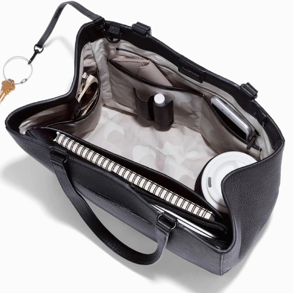 Allyn Leather Tote in color Onyx - Picture 3 of 5